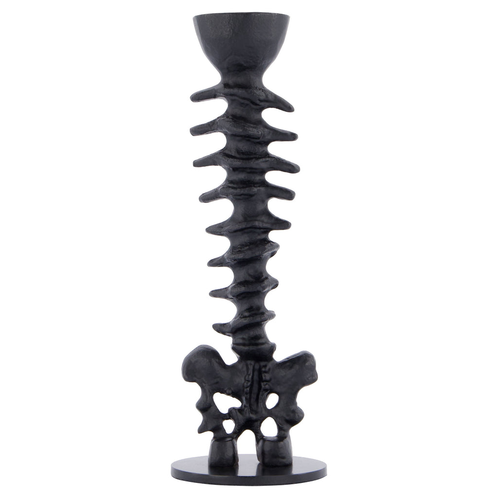 Metal Spine Candle Holder, Black, 8.6", Halloween by Way To Celebrate