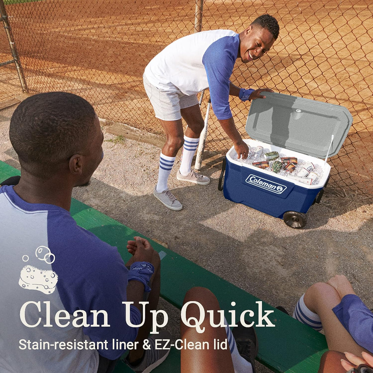 Coleman Classic Series Insulated Wheeled Cooler, 100-Quart, Rock Grey - Wheeled