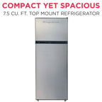 Frigidaire 21 in 7.5 Cu. Ft. Retro Top-Freezer Refrigerator, Standard Door Style, Stainless Look