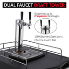 Dual-Tap Stainless Steel Beer Kegerator, 170L With Drip Tray