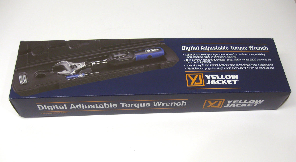 Yellow Jacket Digital Adjustable Torque Wrench, 3/8 in Drive, 752 in-lb, 10.6 in - 60648