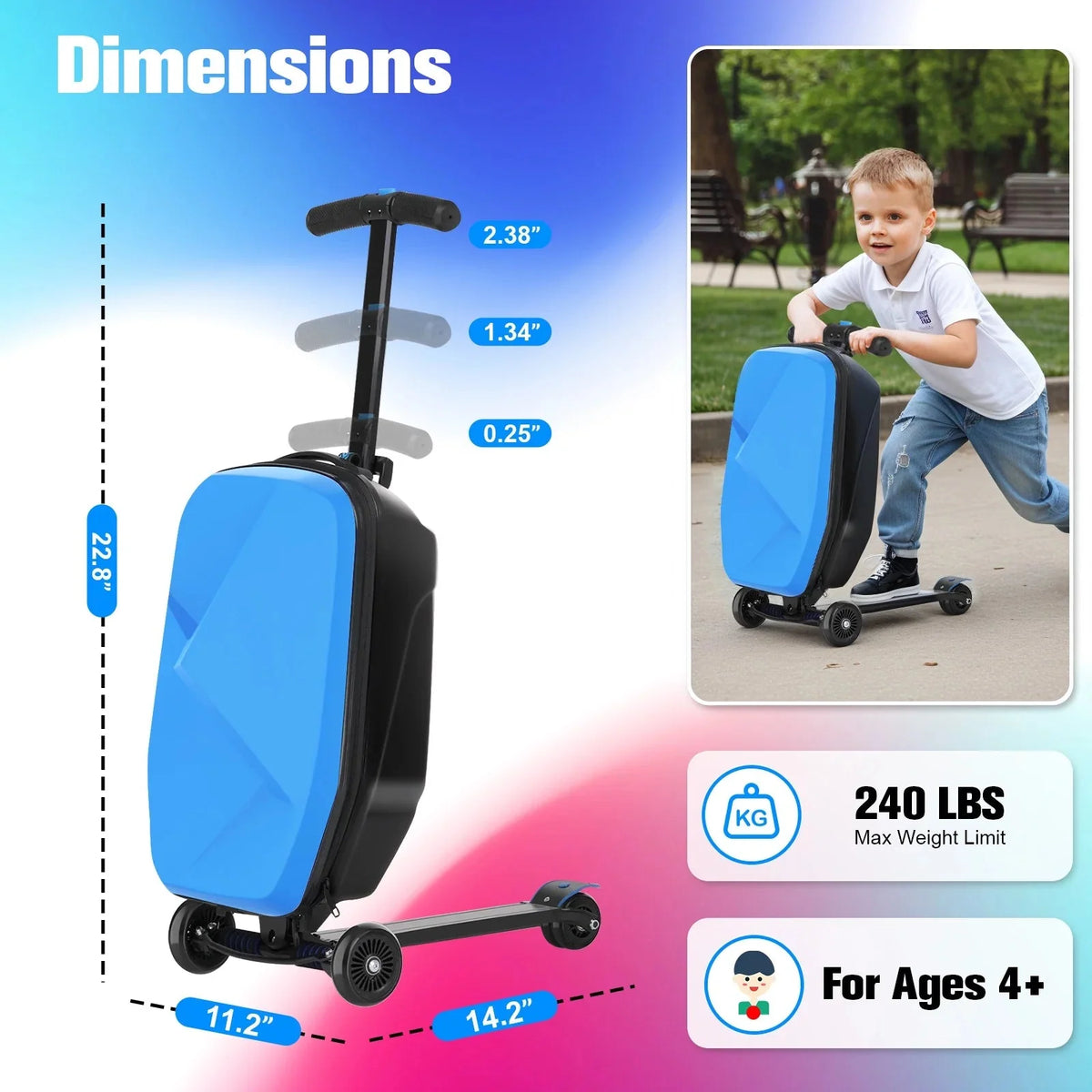 Advwin Scooter Luggage, 37 L, Pink