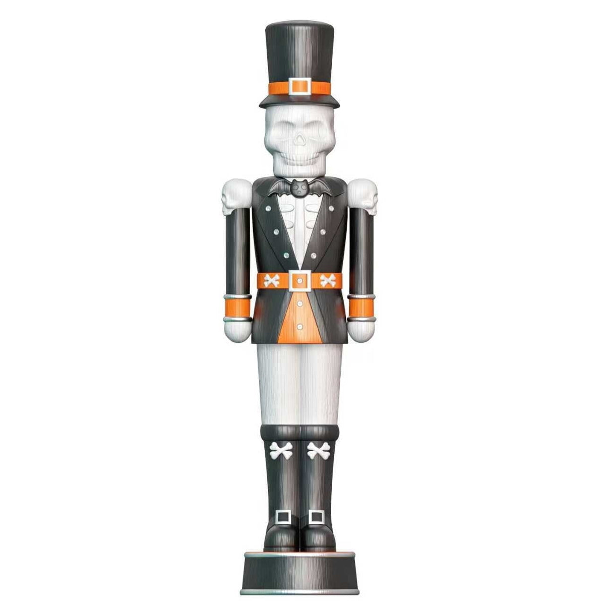 Giant Animated Skeleton Nutcracker Decoration, Black and Orange, 72", Halloween by Way To Celebrate