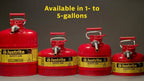 5-Gallon Red Type II Steel Safety Gas Can With 9-Inch Flexible Spout - 7250130