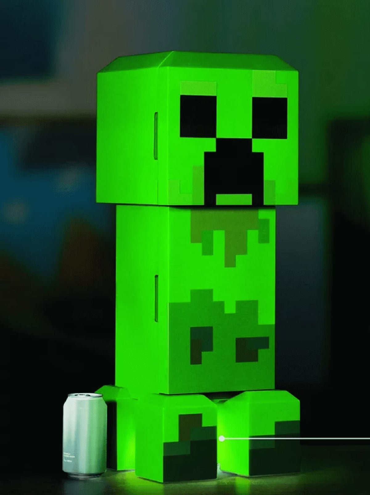 Minecraft Creeper 2 Door Mini Fridge, 8L, Green, 25.2 in H x 9.5 in W x 9.1 in D