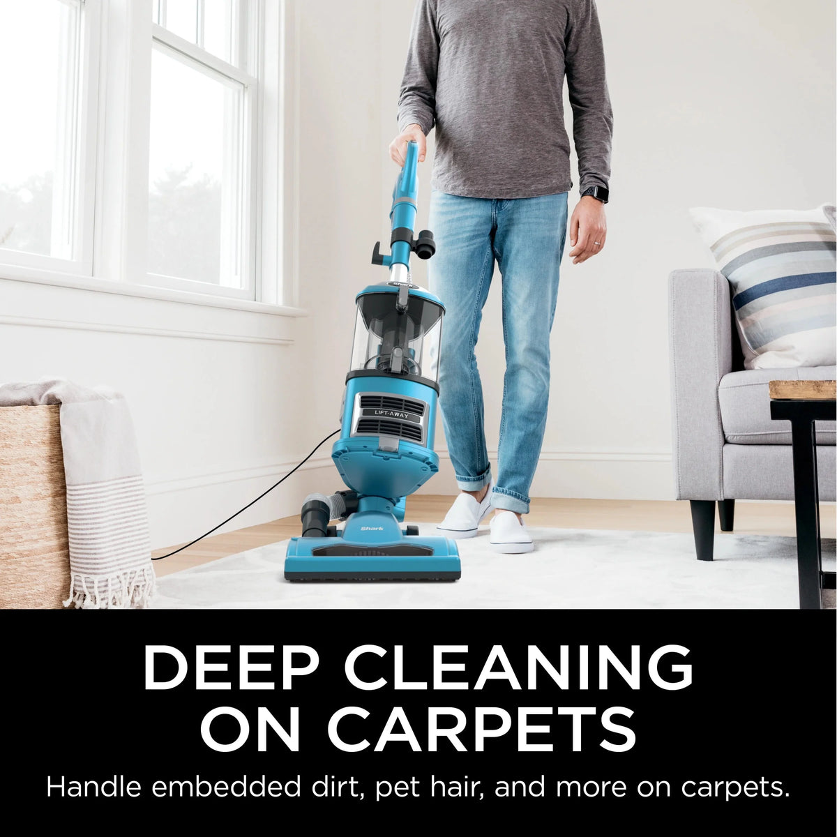Shark Navigator Lift-Away Upright Vacuum, Bagless, Blue - NV380