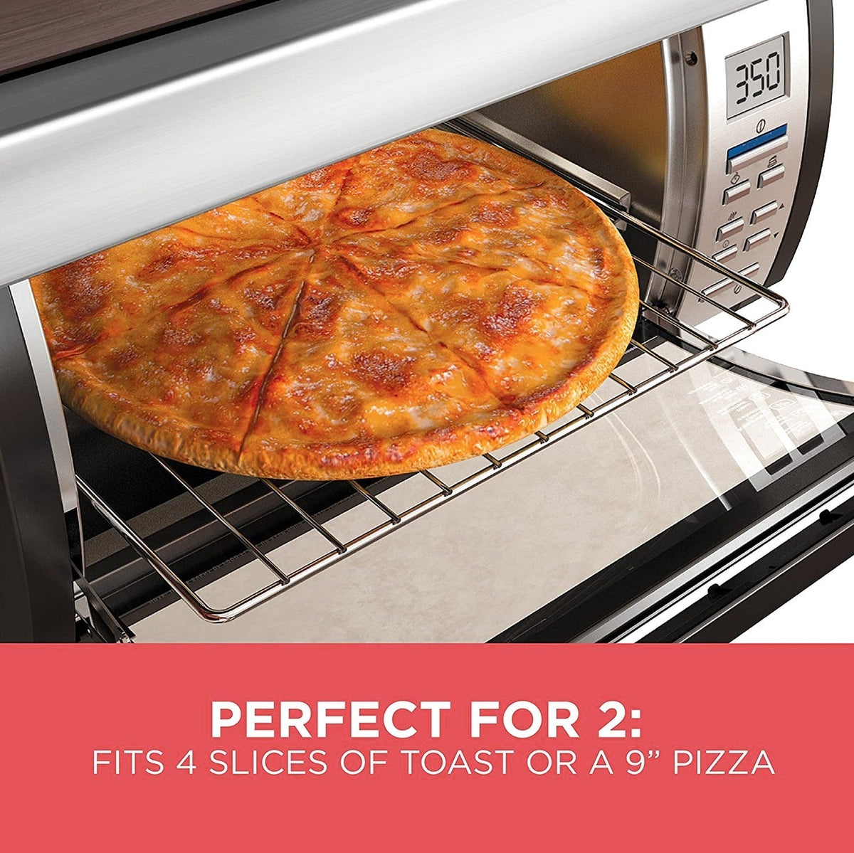 BLACK+DECKER SpaceMaker Under-Counter Toaster Oven, Black/Stainless Steel - TROS1000D