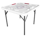 Bene Casa Foldable Domino Table With Built-In Drink Holders, 38 x 38 in, White