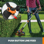 WORX 20V Cordless Trimmer & Edger, 12in Cutting Diameter, 2 Batteries - WG163