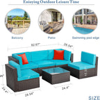 5-Piece All-Weather Wicker Patio Conversation Set With Ottoman And Cushions