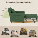 3-in-1 Convertible Pullout Sleeper Chair Bed - 75in x 26in x 17in