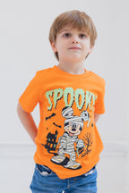 Disney Mickey Mouse Little Boys' Short Sleeve Graphic T-Shirt Mummy Orange