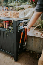 Keter Outdoor Rolling Prep And Bar Cart, Resin - Dark Brown