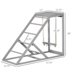 PawHut Chicken Activity Play Center With Swing, Perches And Platform, Pastel Gray - D51-350V00GY