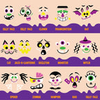 Joyfy 16 Faces Halloween Pumpkin Decorations Stickers Foam Craft Kit, 18 Sheets 16 Designs Halloween Party Favors for Kids, Party Supplies Arts Activities, Jack O Lantern Face Sticker School Gifts