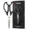 Astercook Halloween Kitchen Scissors, Gothic Skull Heavy Duty Shears for Cooking, Poultry, Herbs – Spooky Pumpkin Design, Dishwasher Safe