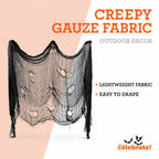 Creepy Gauze Fabric, Black, 65" x 84", Halloween by Way To Celebrate