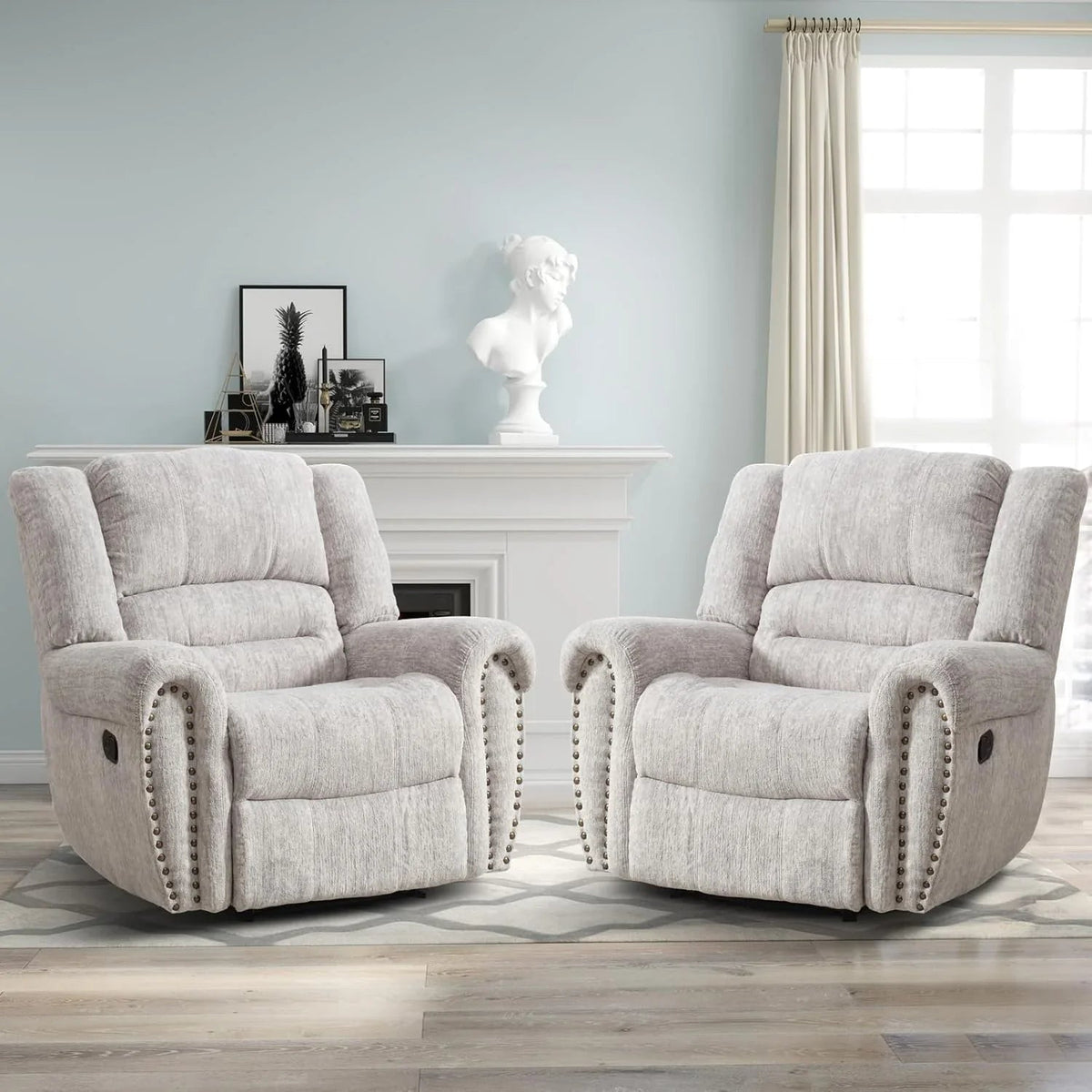 CANMOV Manual Recliner Chair, Nut Brown