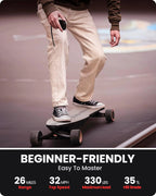 Caribou Electric Skateboard With Dual 1000W Motors, 32 MPH, 26 Mile Range