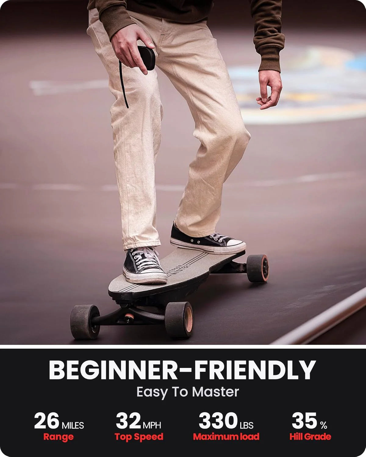 Caribou Electric Skateboard With Dual 1000W Motors, 32 MPH, 26 Mile Range