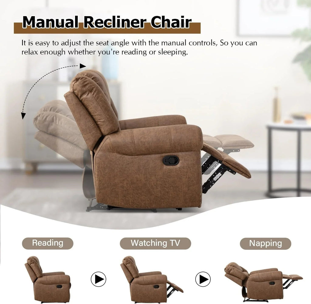 CANMOV Manual Recliner Chair, Nut Brown