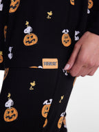 Peanuts Halloween Women’s Snoopy Matching Family Sleepwear Long Sleeve Top and Pants Pajama Set, 2 Piece