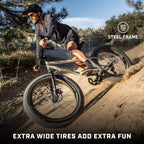 Mongoose Malus Adult Fat Tire Mountain Bike, 26-Inch Wheels, 4-Inch Tires, 7-Speed - R5714C