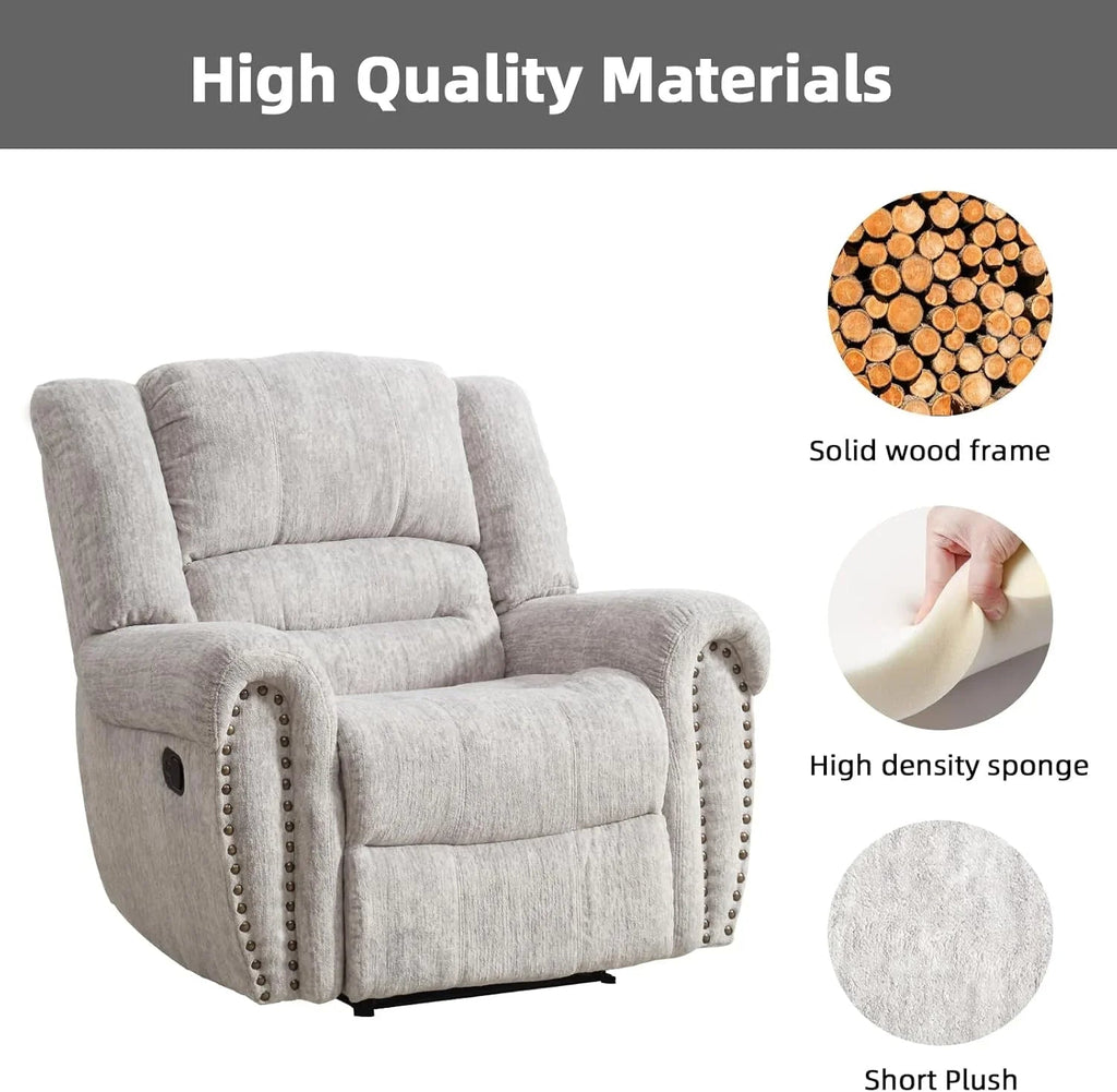 CANMOV Manual Recliner Chair, Nut Brown