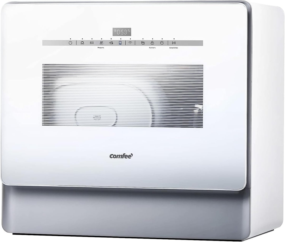 COMFEE' Portable Countertop Dishwasher, 5L Built-In Water Tank, 6 Programs, White - CDC17P0AWB
