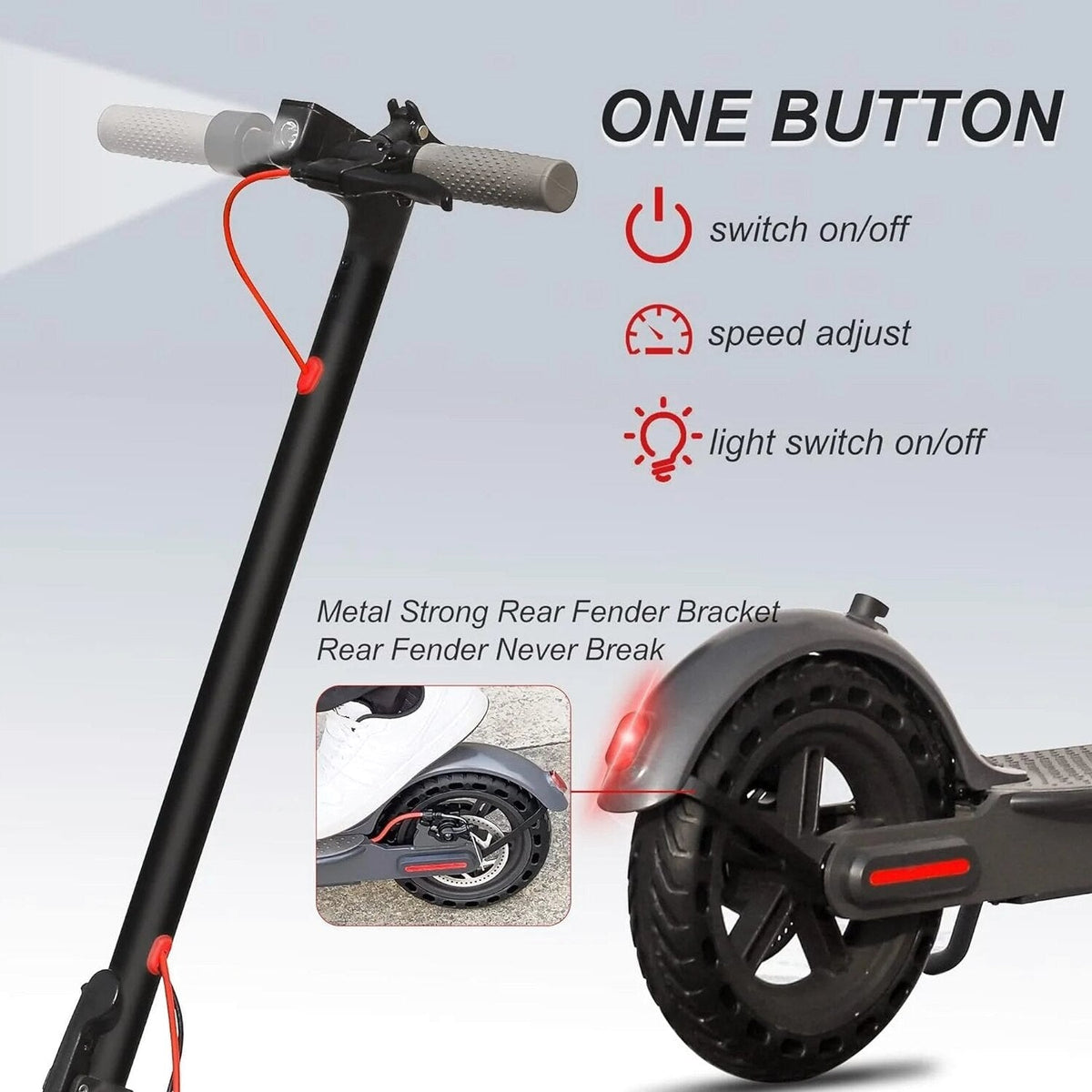 Roinside Electric Scooter, 8.5 in Solid Tires, 350W Motor, Up To 19 MPH, 21-23 Miles - UP12 Plus