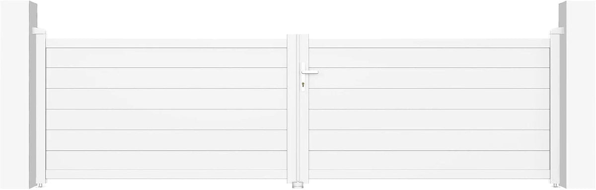 Casanoov Aluminium Folding Driveway Gate 4m x 160cm Grey - KIT-000024