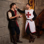 VZQI Men's Medieval Crusader Costume Set, Knights Templar Tunic with Belt for Halloween Renaissance Cosplay