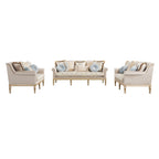 84in Modern Velvet Sofa Set, 3-Seater Couch With Loveseat, Beige