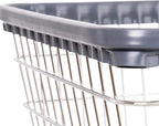 R&B Wire Products Heavy Duty Wire Laundry Cart With Double Rod Rack, Chrome - 100CEC58C