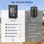 EAST OAK 30 in Outdoor Electric Smoker With Built-In Meat Probe