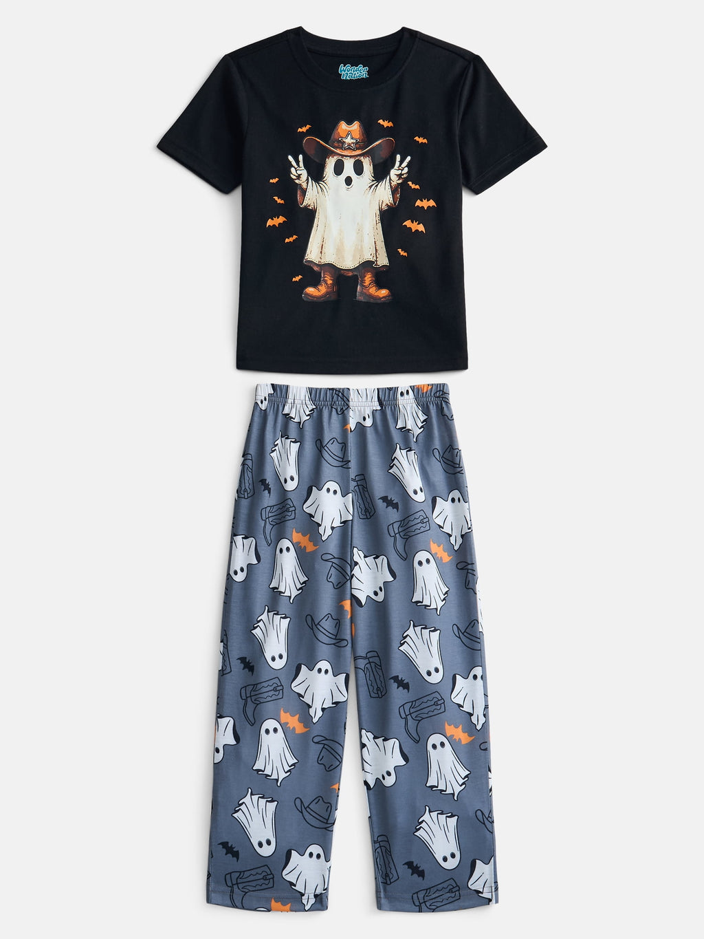 Wonder Nation Boys Short Sleeve Graphic Tee and Wide Leg Pants Sleep Set, 2-Piece, Sizes 4-18