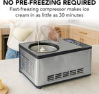 Whynter Rolled Ice Cream Maker With Compressor, 0.5-Quart Stainless Steel - ICR-300SS