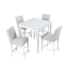 Modern 5-Piece Counter Height Dining Set With Square Table And 4 Upholstered Chairs