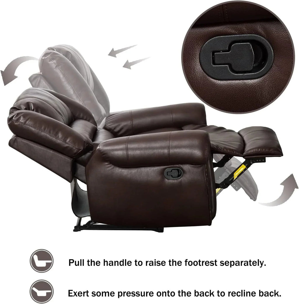 CANMOV Manual Recliner Chair, Nut Brown