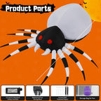 GOOSH Halloween Inflatable 6 FT Spider Inflatables Outdoor Decorations with Magic Light, Scary Inflatable Halloween Spider Blow Up Spider, Halloween Blow Up Decorations Outside for Holiday