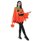 Joyfy Women Pumpkin Poncho Costume Adult, Pumpkin Costume Halloween Costumes for Women Fancy Dress Cosplay