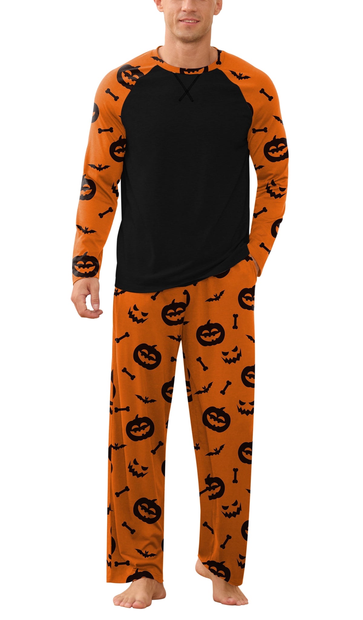 Iceglad Men's Pajamas Set Long Sleeve Sleepwear with Pockets Comfortable Lightweight Pjs Sets for Men