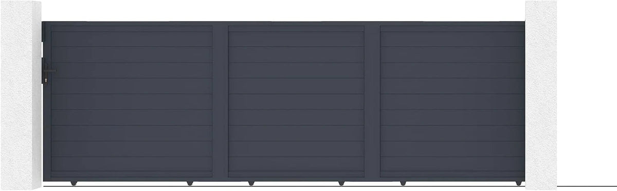 Casanoov Aluminium Folding Driveway Gate 4m x 160cm Grey - KIT-000024