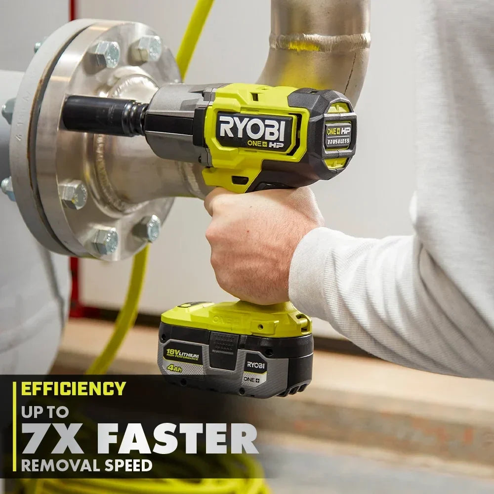 RYOBI 18V ONE+ HP Brushless 4-Mode 1/2" High Torque Impact Wrench Kit - 1,170 ft-lbs. Breakaway Torque