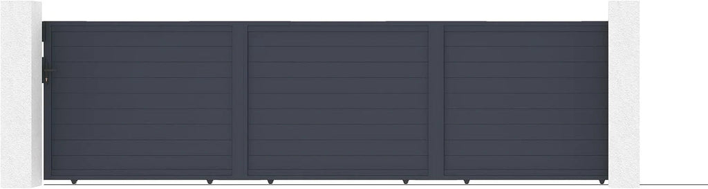 Casanoov Aluminium Folding Driveway Gate 4m x 160cm Grey - KIT-000024