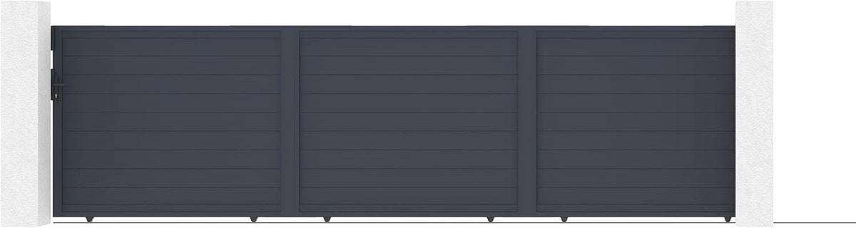 Casanoov Aluminium Folding Driveway Gate 4m x 160cm Grey - KIT-000024