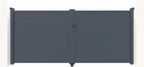Casanoov Aluminium Folding Driveway Gate 4m x 160cm Grey - KIT-000024