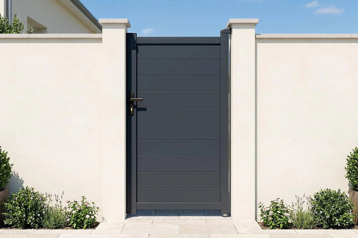 Casanoov Aluminium Folding Driveway Gate 4m x 160cm Grey - KIT-000024