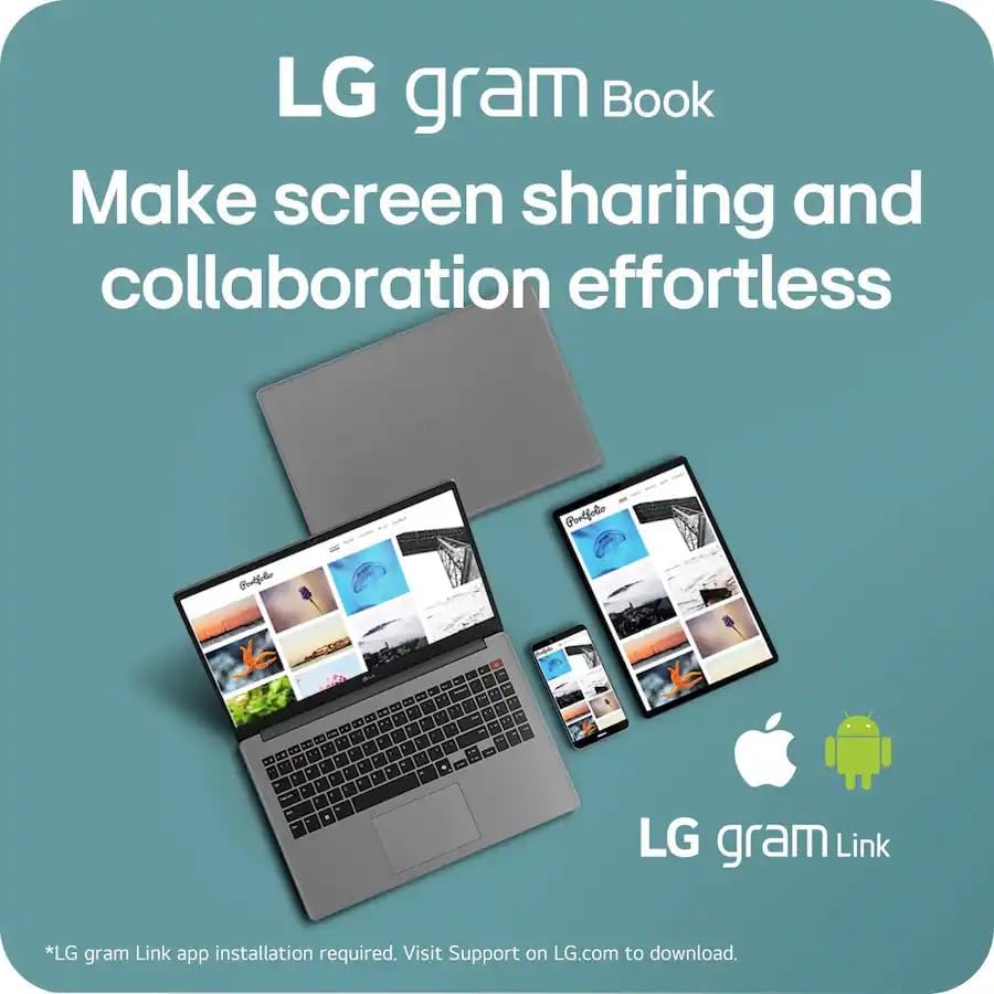 LG Gram Book 15 Business Laptop, 15.6-inch FHD IPS Display, 32GB RAM, 1TB SSD - Intel i5-1334U With Hub