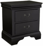Black Louis Philippe Style California King Sleigh Bed With 2x Nightstands - 3pc Set